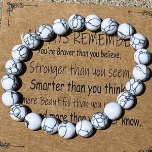 Stone Bracelet New Always Remember Positive Affirmation Stretches Gift Present